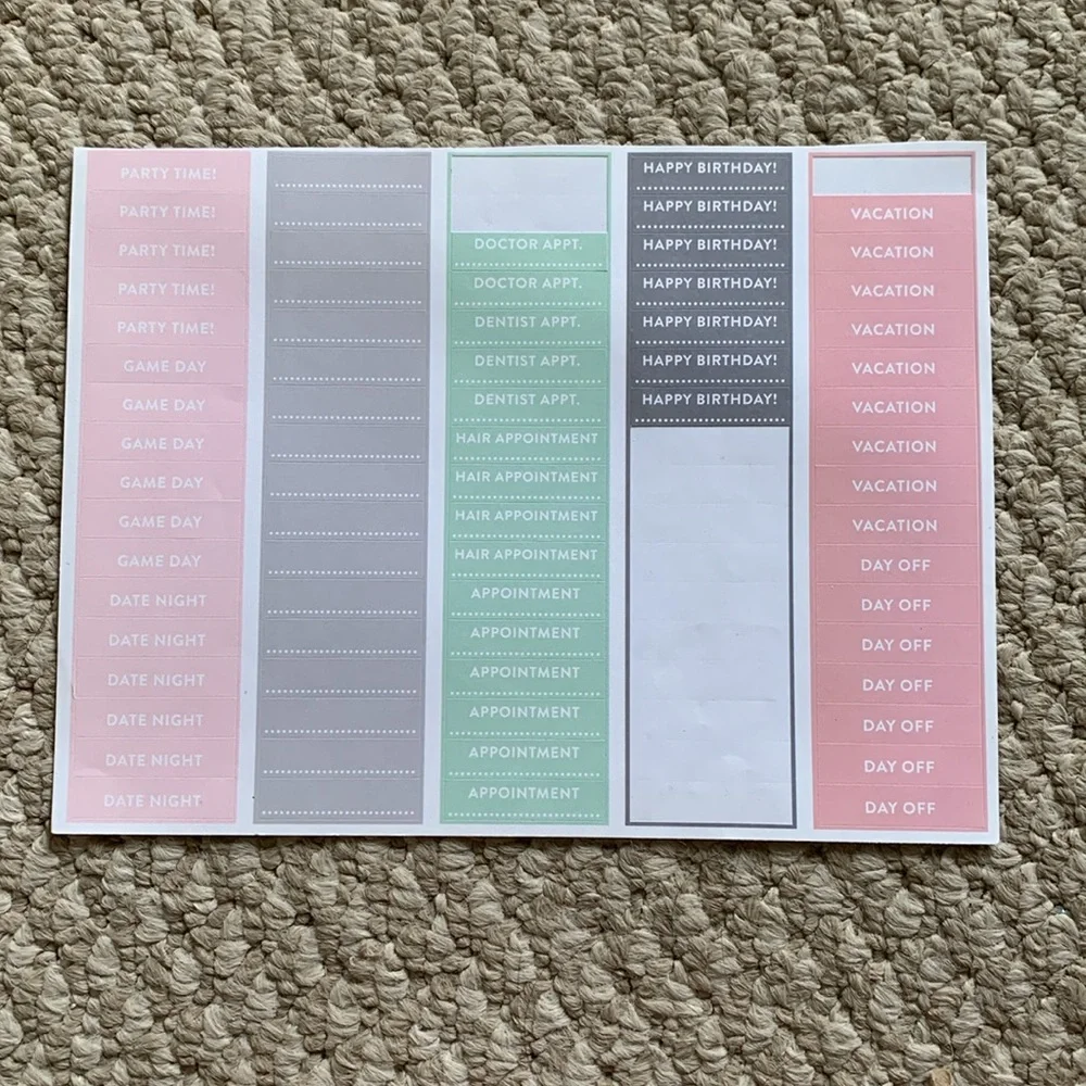 Planner Stickers- 6 sheets set